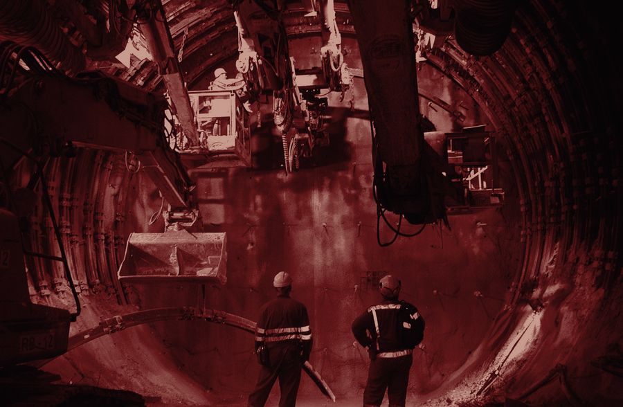 Open-pit mining operation — materials handling and plant inspection