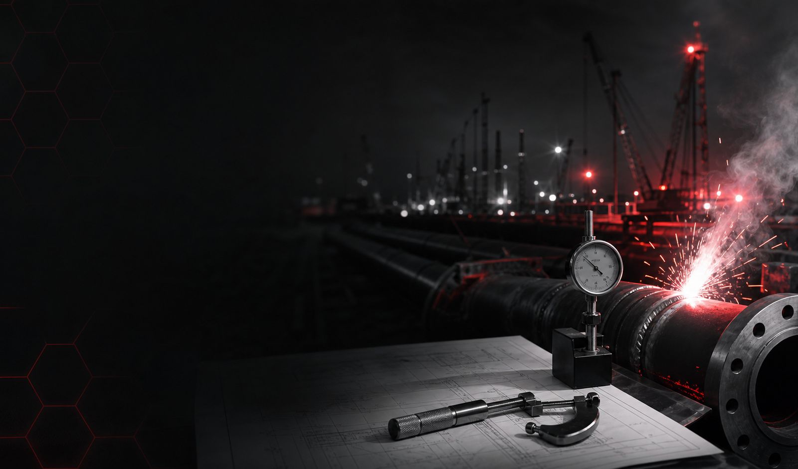Industrial plant at dusk — Apex inspection commitment